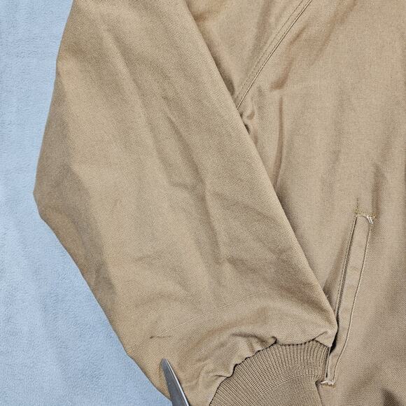 Vintage Red Kap Canvas Jacket Mens Large Hooded Full Zip Workwear Brown Tan Duck - Picture 3 of 13